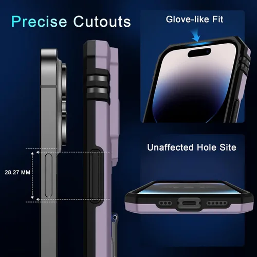 Miniatura 291 de DEERLAMN Funda para iPhone Xs Max con funda deslizante para cámara + protector de pantalla, soporte giratorio de anillo de grado militar a prueba
