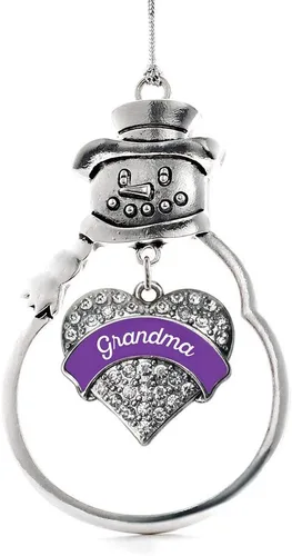 Miniatura 138 de Inspired Silver - Big Sis - Adorno de Navidad plateado - Adorno de árbol de Navidad con dije de corazón con circonita cúbica - Decoración colgante