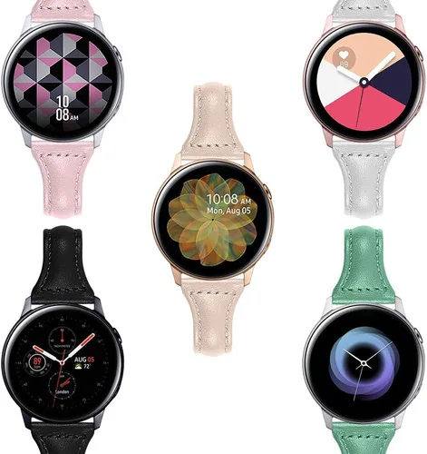 Miniatura 2 de JOYOZY Correa de cuero compatible con Samsung Galaxy Watch 6/7/FE/5/4 de 40 mm, 44 mm, Active (40 mm)/2 (40 mm) (44 mm), correa de muñeca delgada
