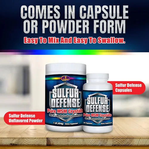 Miniatura 8 de Sulfur Defense Opti-MSM Cápsulas de polvo MSM puro 99.9%, fabricadas en Estados Unidos, metilsulfonilmetano orgánico, sin OMG, sin gluten, refuerzo