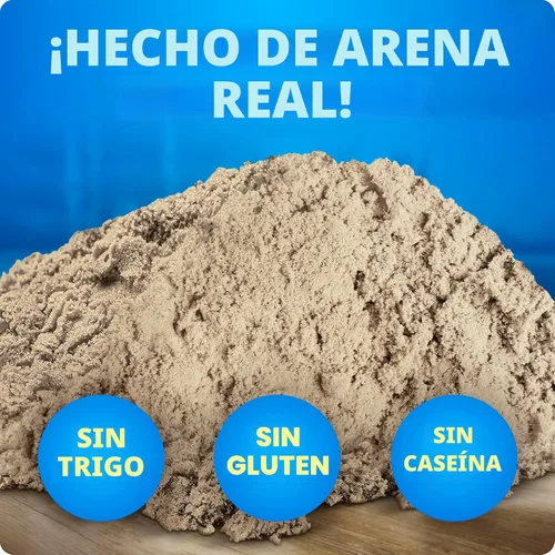 Miniatura 4 de National Geographic Moon Sand - 24 libras de arena de juego con moldes de castillo (natural) - Una actividad sensorial divertida y sin ensuciar