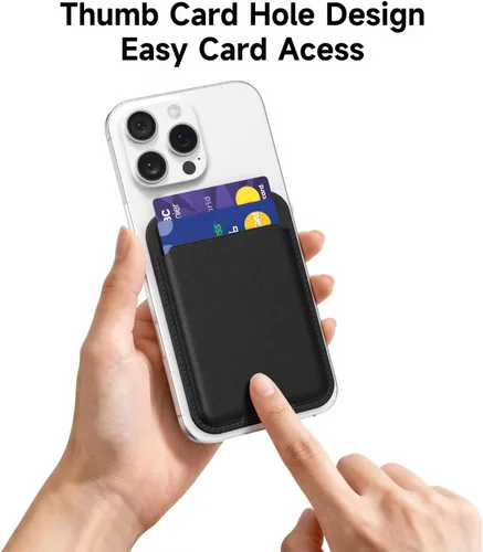 Miniatura 5 de oakxco Billetera para teléfono adhesiva, delgada y delgada con adhesivo para tarjetas de crédito, bolsillo trasero del teléfono, funda de plástico