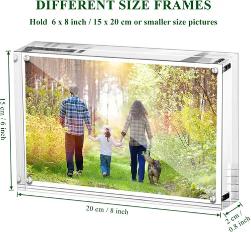 Miniatura 4 de Boxalls Marcos de fotos acrílicos de 6 x 8 pulgadas, paquete de 5, marcos de fotos transparentes sin marco de 6 x 8 pulgadas con magnético, marco