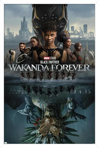 Miniatura 14 de Marvel Black Panther: Wakanda Forever - Póster de pared de una hoja, 22.4 pulgadas de largo x 14.7 pulgadas de ancho, versión enmarcada de madera
