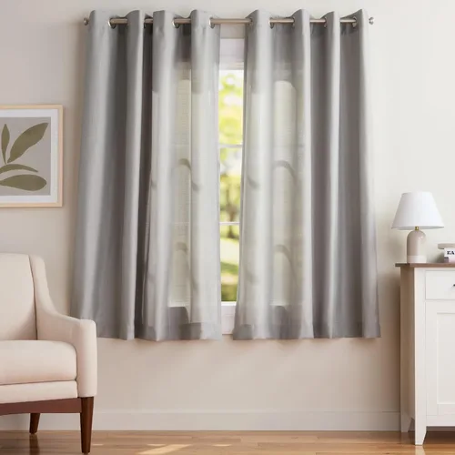 Miniatura 3 de Exclusive Home Loha - Par de paneles de cortinas de lino con ojales, 54 x 63 pulgadas, color beige
