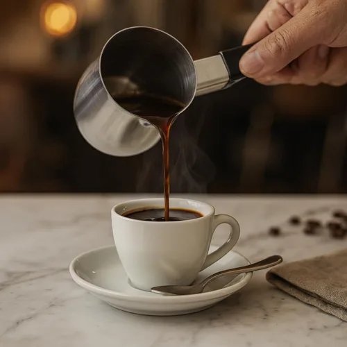 Miniatura 4 de Fino Cafetera turca de acero inoxidable, calentador profesional 18/8 para estufa, café, leche, té, chocolate caliente, deliciosas bebidas diarias, 6