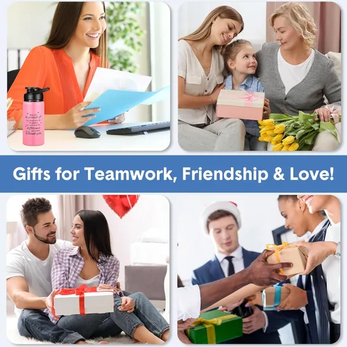 Miniatura 5 de Bokon Paquete de 10 botellas de agua de aluminio de 17 onzas a granel, regalos de agradecimiento para profesores, multicolor, reutilizables