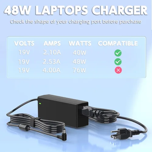 Miniatura 3 de Fuente de alimentación de 19 V compatible con LG Electronics Monitor 24LJ4540 24M47H-P 24M47H-P 24MP55HQ; DA-48F19 DA-65G19 ADS-40FSG-19 DA-65F19