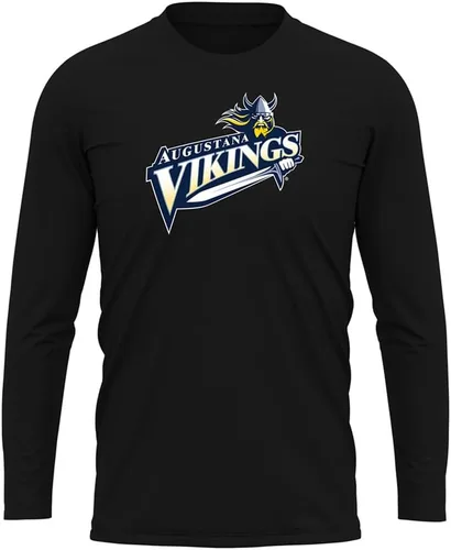Miniatura 102 de Camisa deportiva de manga larga oficial de la NCAA Collegiate para hombre, colección negra con logotipo primario