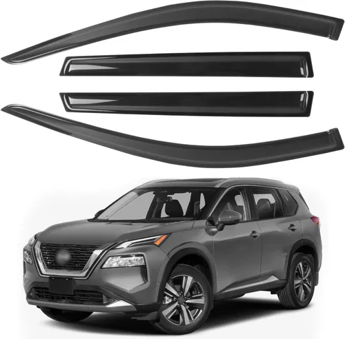 Miniatura 33 de 4 piezas de protectores de lluvia para ventanas y deflectores de viento para Honda Civic de 4 puertas sedán, 1996-2000, para montaje exterior