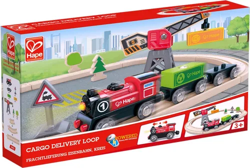Miniatura 5 de Hape Juego de juguetes de tren y ferrocarril de entrega de carga