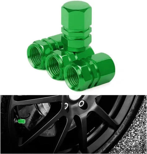 Miniatura 26 de Osilly Tapones de válvula de vástago de neumático de automóvil, 4 piezas de cubiertas de vástago de válvula de aleación de aluminio, resistentes a