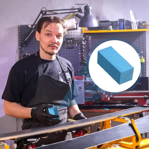 Miniatura 2 de Batiyeer Piedra de goma suave, piedra abrasiva de goma de molienda, piedra de esquí de snowboard para eliminar óxido y rebabas, 1.969 x 0.787 x Azul