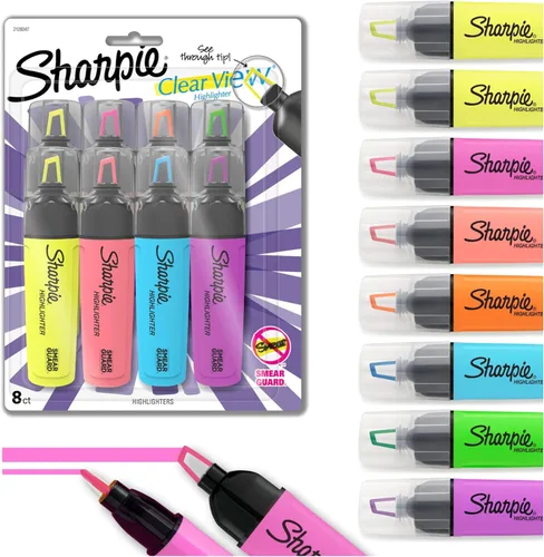 Miniatura 6 de Sharpie Clear View - Resaltadores, punta de cincel, colores surtidos, 4