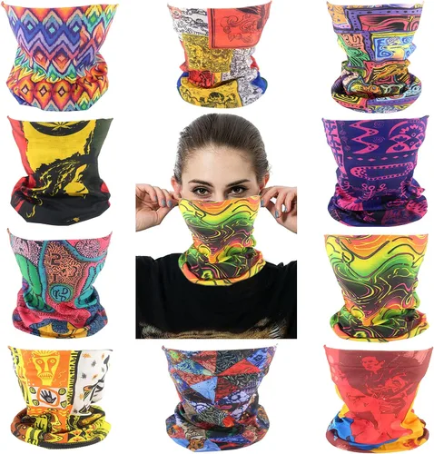 Miniatura 20 de Mascarillas de Polaina para el Cuello, Bufanda en Tubo, Bandanas Sin Costuras, Pañuelos para el Rostro, Cubierta Multiusos para la Cabeza