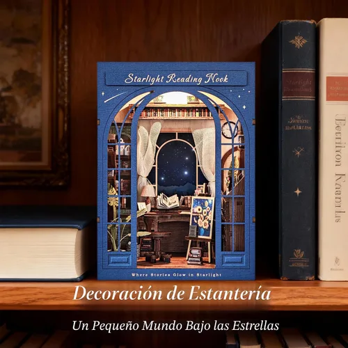 Miniatura 6 de Kit de manualidades para rincón de lectura DIY de Dolphin Island para adultos, kit de rompecabezas de madera 3D en miniatura
