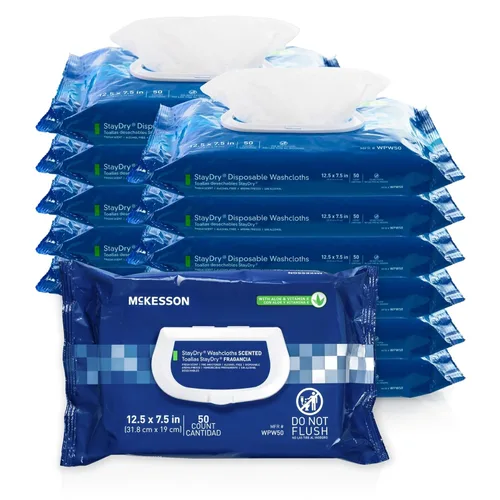 Miniatura 13 de McKesson Toallitas de baño para adultos, sin perfume (paquete de 6, 576 toallitas de baño) - Paños desechables para el cuerpo - Fórmula sin