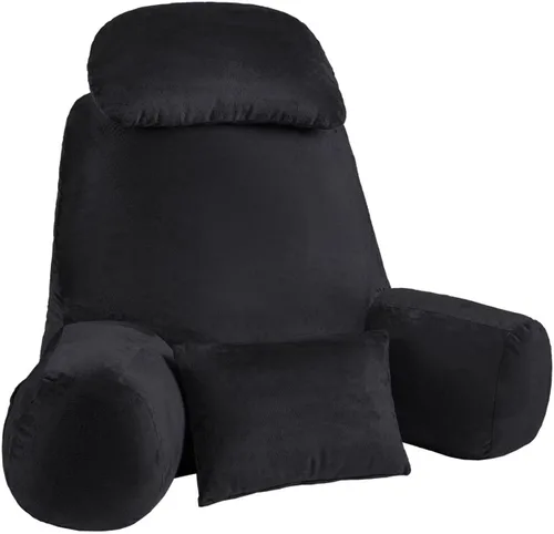 Miniatura 9 de NOONTIDE - Almohada de lectura para adultos sentados en la cama: almohada grande para la espalda con rollo de cuello desmontable y cojín individual