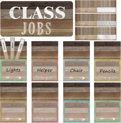 Miniatura 15 de Zonon Class Jobs Tablero de Anuncios Colorido para Trabajos de Clase Conjunto de Gráfico de Bolsillos Ayudante del Maestro Decoración de Pizarra