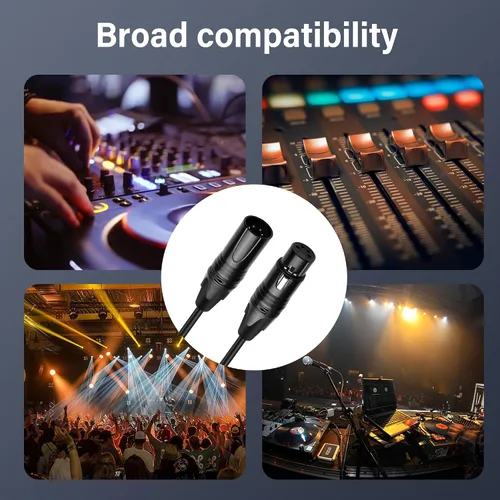 Miniatura 5 de GINTOOYUN Cable DMX de 4 pines de señal XLR macho a hembra DMX512 XLR macho a hembra Cable de señal de luz de escenario con conectores metálicos
