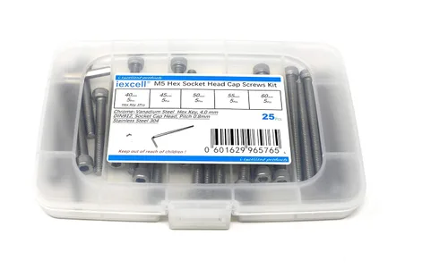 Miniatura 224 de iexcell 25 piezas M4 x 60/65/70/75/3.150 in paso de rosca 0.028 in acero inoxidable 304 cabeza hexagonal Tornillos Tornillos surtido Kit