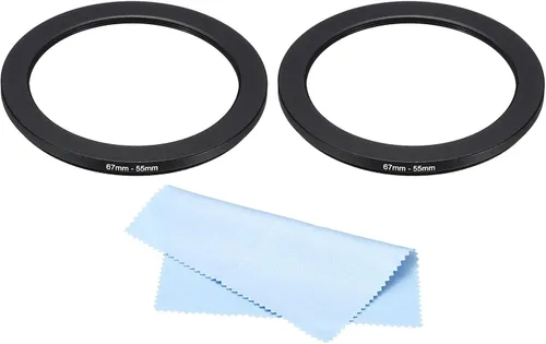 Miniatura 12 de PATIKIL Anillo de metal con paño de limpieza, paquete de 2 anillos adaptadores de filtro de lente de cámara, anillo adaptador de filtro de aluminio