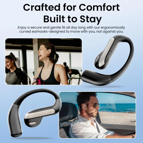 Miniatura 5 de Piluyaa Auriculares Bluetooth 5.3 de oreja abierta, auriculares inalámbricos deportivos con micrófono integrado con ganchos para los oídos