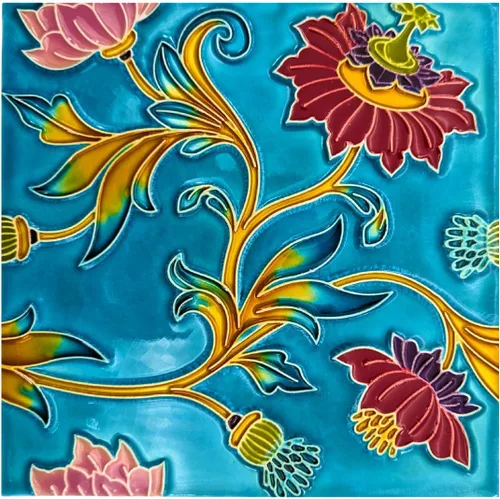 Miniatura 5 de Salvamanteles cuadrados grandes pintados a mano del azulejo de cerámica portugués hecho en Portugal (TG10)