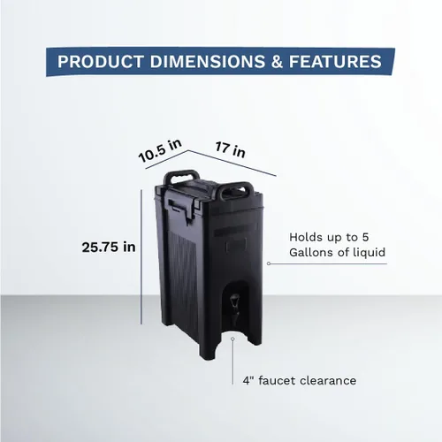 Miniatura 6 de Dispensador de Bebidas Comercial CenPro 2.5 Galones Dispensador/Servidor Aislado de Bebidas Calientes y Frías, NSF, Negro (29A-151)