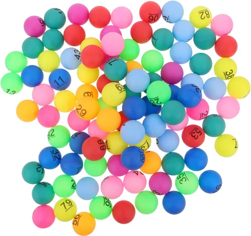 100 bolas de bingo numeradas coloridas para juegos de rifas, decoraciones de fiestas y suministros de bingo, bolas multicolor del 1 a 100 números
