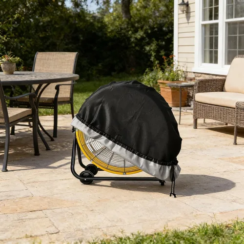 Miniatura 6 de Bitubi Cubierta de ventilador de tambor industrial, fundas impermeables para ventilador de exterior, compatible con ventilador de tambor industrial