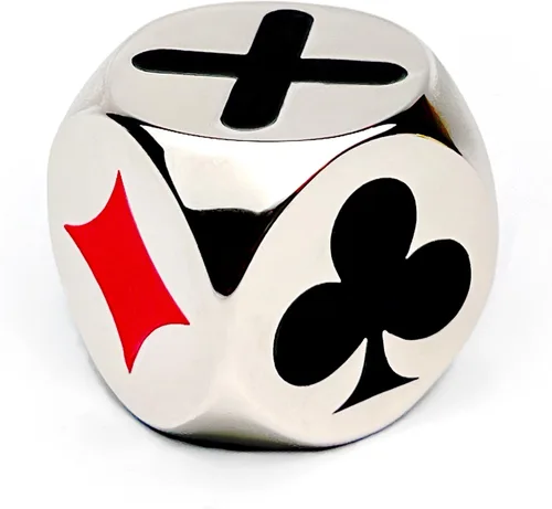 Miniatura 8 de Luck Lab Premium Euchre Trump Marcador, color plateado Euchre, Pinochle & Bridge Indicator, Large Suit Symbols, Heavy Metal Construction, Velvet