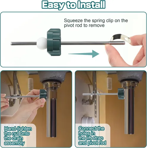 Miniatura 6 de Enhon Paquete de 2 piezas centrales emergentes para lavabo, compatible con tapón desplegable Price Pfister y otras marcas populares, compatible