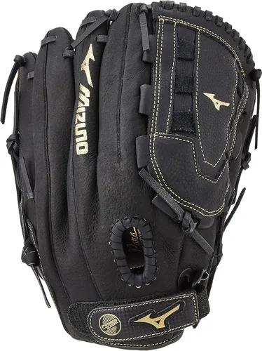 Miniatura 5 de Mizuno Adult Premier Series Slowpitch Softball Glove Tela de tartán - Negro/Oro