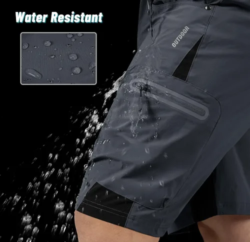 Miniatura 2 de MAGNIVIT Pantalones cortos de senderismo para hombre, de secado rápido, pantalones cortos de carga tácticos, repelentes al agua, pantalones cortos