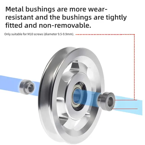 Miniatura 3 de Rueda de polea de aluminio universal para gimnasio, rueda de polea de rodamiento de aleación de aluminio universal para máquina de cable
