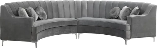 Miniatura 29 de Legend Vansen L - Sofá de terciopelo semicírculo de 141.34 pulgadas, sofá modular curvado de gran tamaño para sala de estar, oficina, apartamento