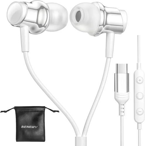 Auriculares USB C para Samsung S25 S24 S23 Ultra FE S22 A55 A54 Auriculares con cable magnéticos tipo C con micrófono Control de volumen Cancelación