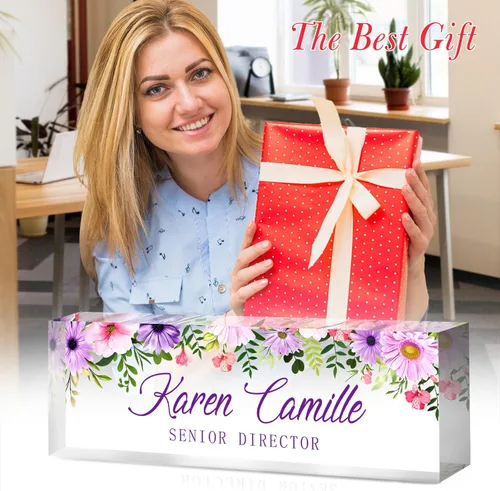 Miniatura 3 de Placa de nombre de oficina personalizada para escritorio, placa de nombre, regalos personalizados para compañeros de trabajo, jefe, profesor, Verde