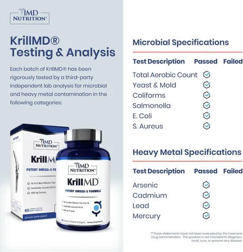Miniatura 2 de 1MD Nutrition KrillMD - Suplemento omega 3 de aceite de krill antártico con astaxantina, EPA, DHA 2 veces más eficaz que el aceite de pescado 60