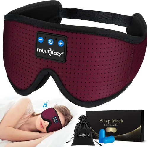 Miniatura 21 de MUSICOZY - Auriculares para dormir 3D Bluetooth 5.4, máscara de ojos transpirable inalámbrica, auriculares para dormir con diadema para personas que