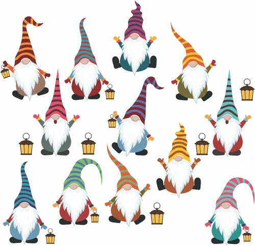 Miniatura 8 de Juego de 12 calcomanías de gnomos para laptop, calcomanías de gnomos para laptop, calcomanías estéticas para computadora portátil, calcomanías