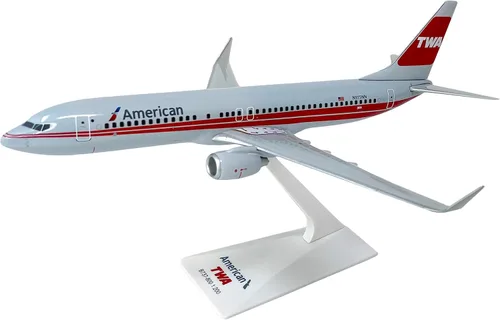 American TWA 737-800 Escala 1:200 - Modelo de avión de plástico a presión - Réplica coleccionable de American TWA Airlines Parte #ABO-73780H-035