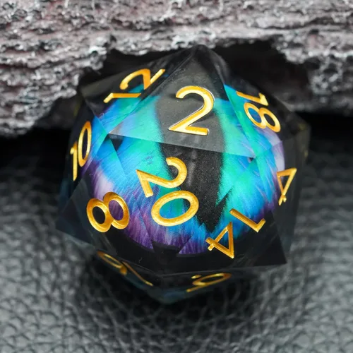 Miniatura 18 de Dados de mazmorras y dragones D20,3.346 in Dragon Eye D20,Dados de núcleo líquido para TTRPG