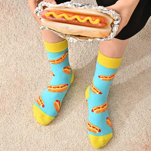 Miniatura 6 de Dsia Zamur Calcetines para niños y niñas, paquete de 4 a 6 unidades + caja de regalo, novedosos calcetines de pantorrilla coloridos para niños de 2