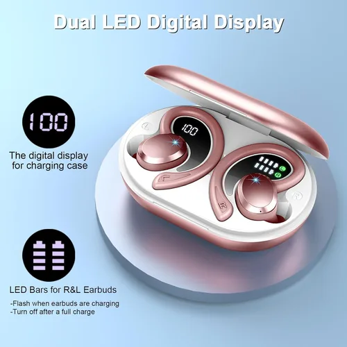 Miniatura 7 de Auriculares Inalámbricos Deportivos, Auriculares Bluetooth 5.4 2025 con Graves Hi-Fi Estéreo Over Ear, 56Hrs Auriculares con Cancelación de Ruido