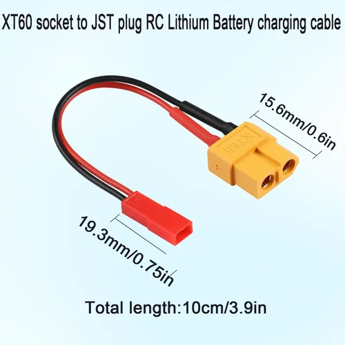 Miniatura 6 de QIANRENON XT60 hembra a JST macho RC LiPo Conector de carga de batería Convertidor 22AWG JST Plug a XT60 Socket ESC Cable adaptador