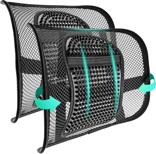 Miniatura 8 de Samyoung - Soporte lumbar de malla para asiento, cojín de respaldo con malla transpirable para sillas de oficina y coche, 12" x 16
