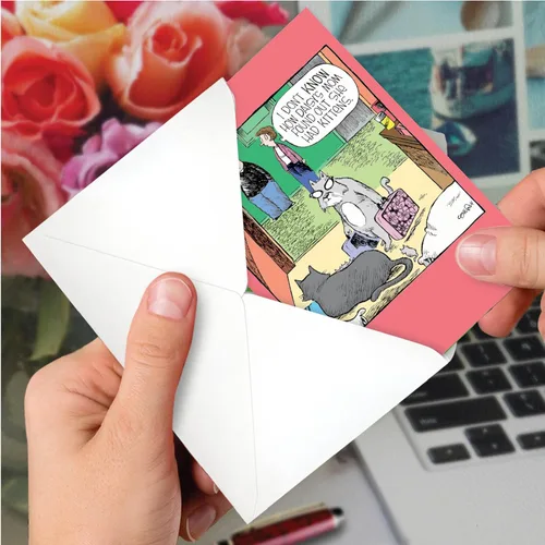 Miniatura 6 de NobleWorks - Tarjeta divertida del día de la madre de dibujos animados - Humor cómico, tarjeta de notas de mamá con sobre - Mamá de margarita