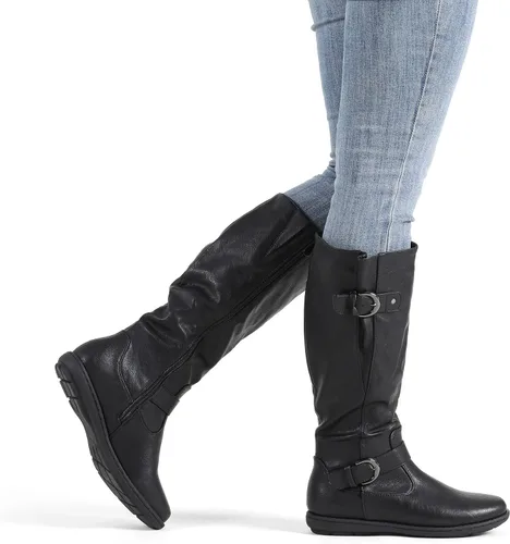 Miniatura 5 de DREAM PAIRS - Botas de invierno altas hasta la rodilla con forro de piel sintética para mujer